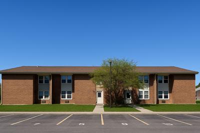 Outside Building Front Facing and Parking Lot